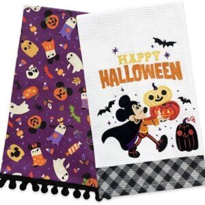 DISNEY Mickey Mouse Magician HAPPY HALLOWEEN 2021 Cotton HAND TOWELS 17x28 New!
